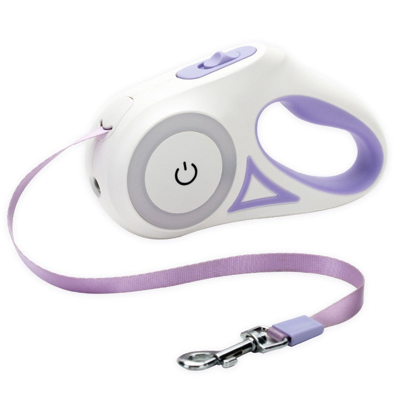 Retractable Dog Leash with Automatic LED Lighting Flash