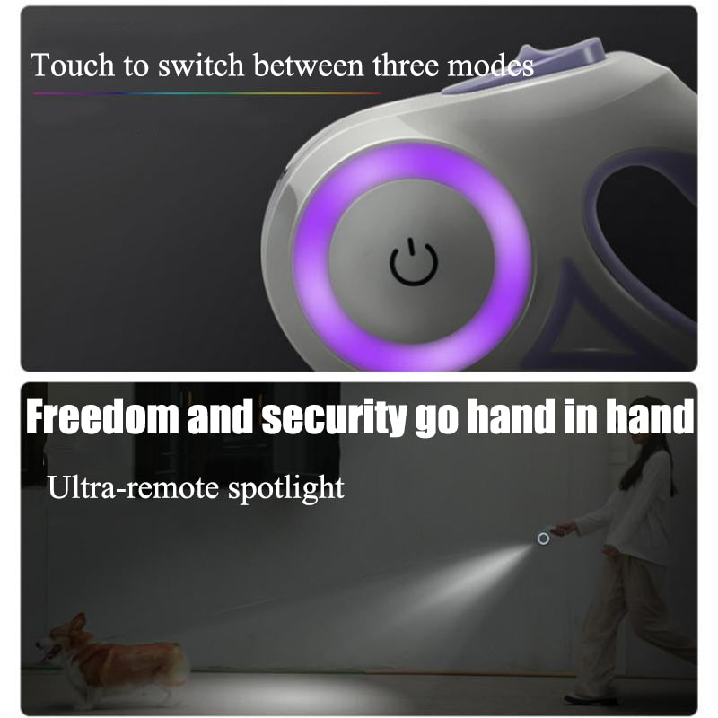 Retractable Dog Leash with Automatic LED Lighting Flash