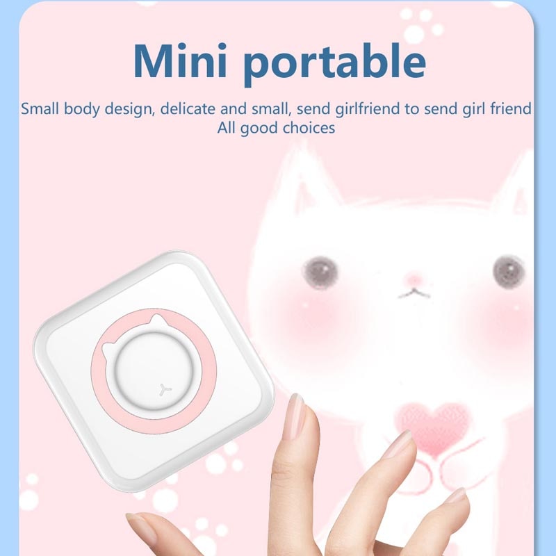 Mini Cat Shaped Instant Sticker Printer